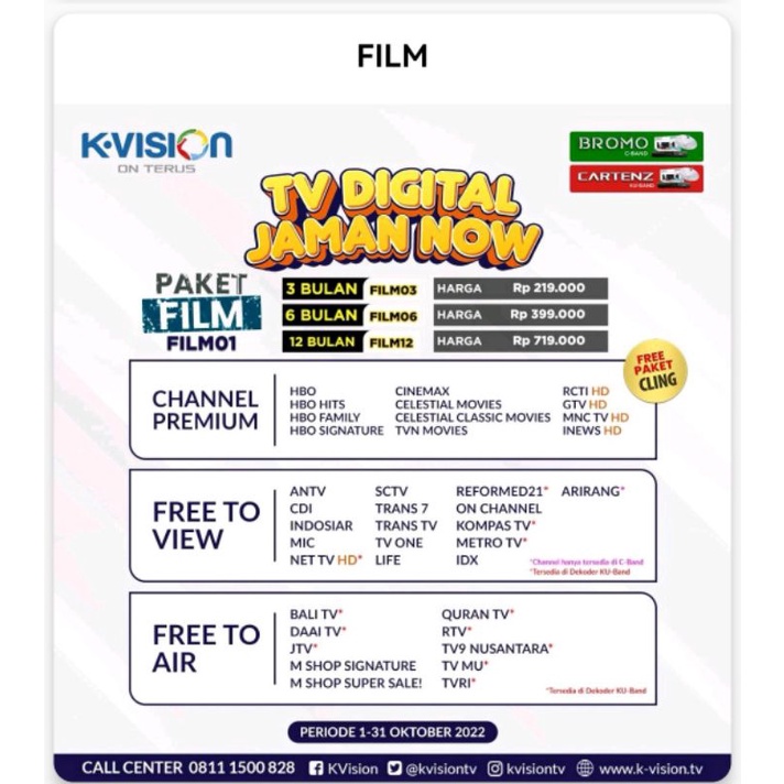 Paket Film K-Vision / Paket Film K vision 3 bulan