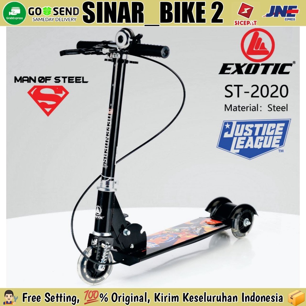 Skuter Scooter Anak EXOTIC ST 2020 Karakter Justice League Rem Tangan