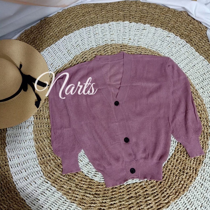 Olivia Cardy Crop / Eireen Crop Cardy / REAL PICT !!!-Dusty Purple