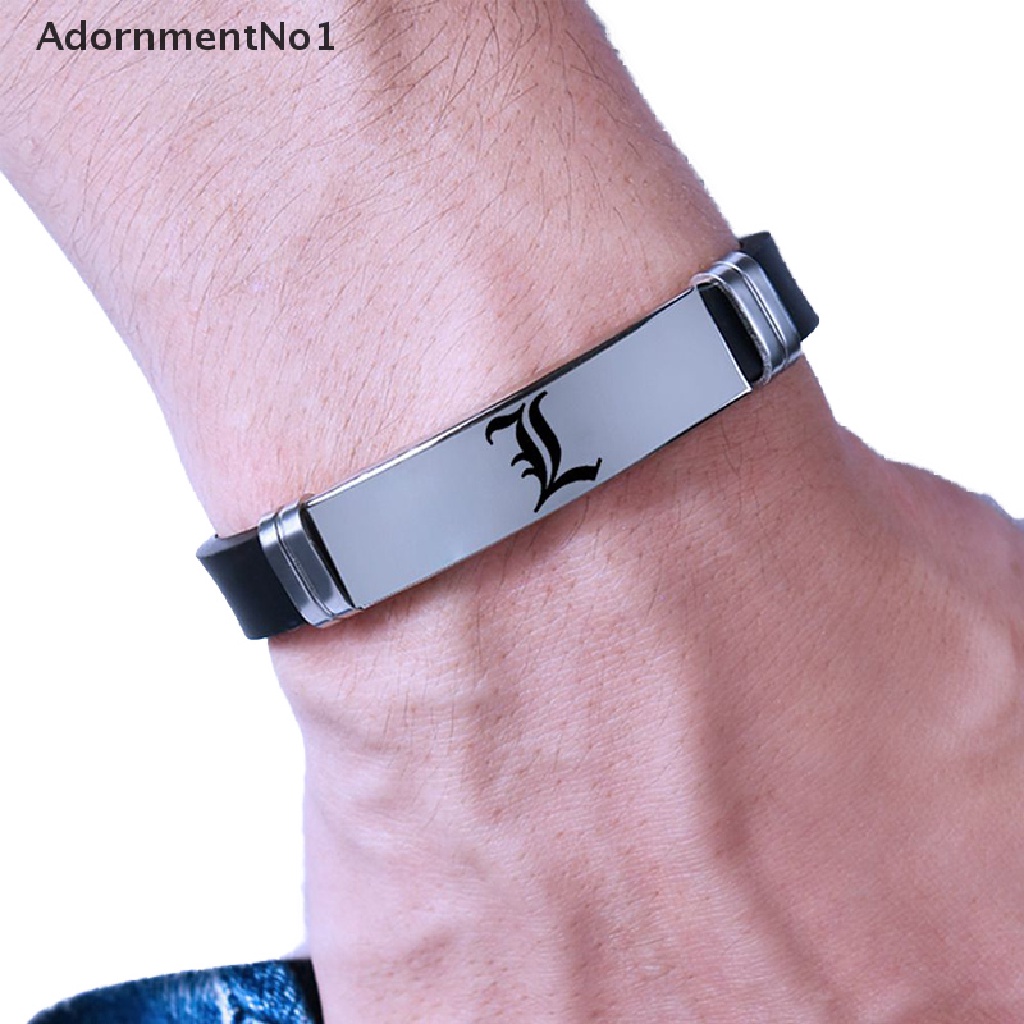 (AdornmentNo1) Gelang Tangan Kulit Hitam Motif Kartun Anime Death Note Untuk Pria