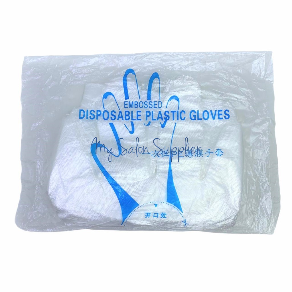 Sarung Tangan Plastik Disposable Plastic Gloves MURAH isi 100pc / 50 pasang