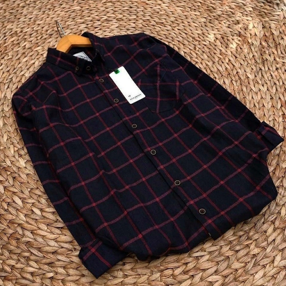 VOVAY KEMEJA FLANEL PRIA LENGAN PANJANG CASUAL / KEMEJA PRIA LENGAN PANJANG KOTAK KOTAK / BAJU KEMEJA FLANEL DEWASA BIG SIZE M L XL XXL XXXL