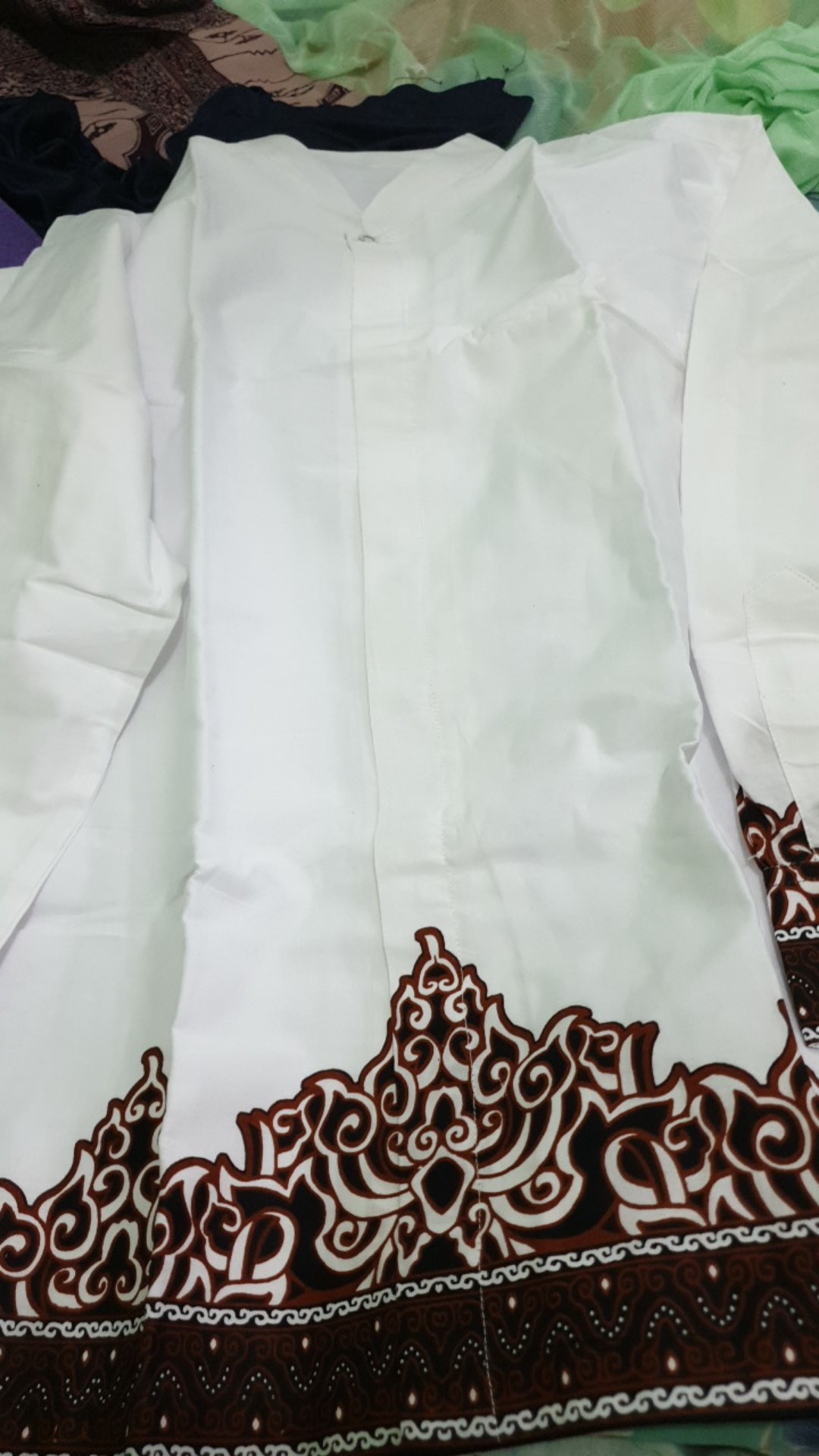 Batik Solo Modern Set Celana Sarung Dan Koko Tumpal Putih