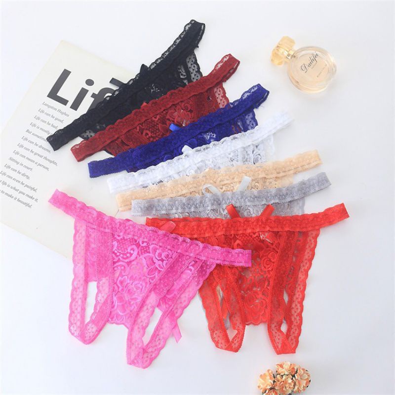 celana Dalam Wanita Sexy Sexy open crotchlesslow Waist G string Transparan