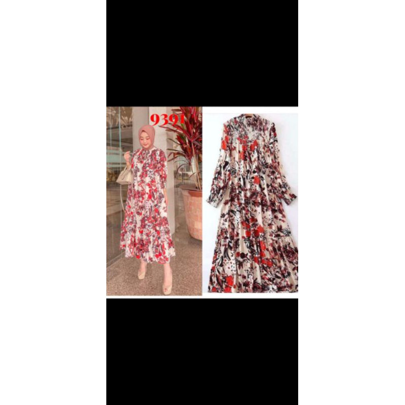 maxi zara bunga coklat bangkok