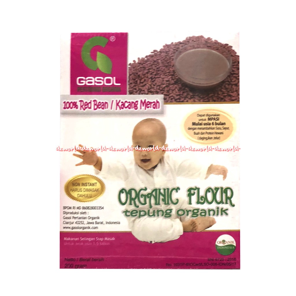 Gasol Organic Flavour 200gr Tepung Organik Makanan Bayi Rasa Pisang Kacang Merah Ijo