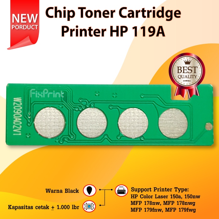 Chip Toner Cartridge 119A W2090A Laser Colour Laser 150a 150nw MFP 178nw 179nw 179fnw 179fwg