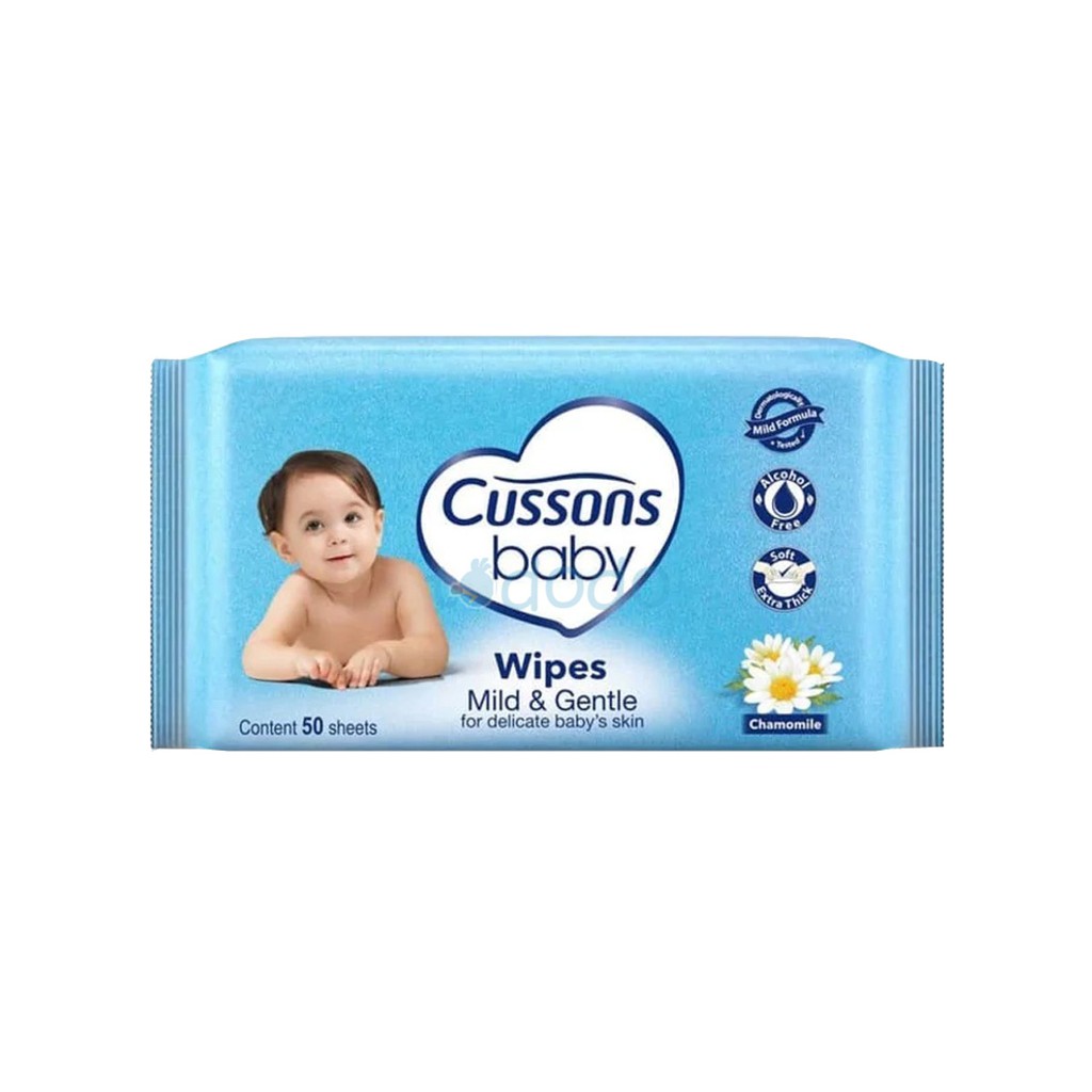 Cussons Baby Wipes Mild &amp; Gentle 50`S / Tisu Basah