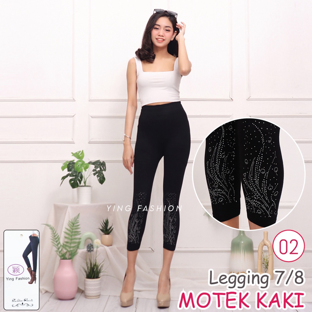 Legging MOTEK KAKI MK07-02 / LEGGING MOTEK  PENDEK / LEGGING FASHION PENDEK / LEGGING IMPORT / LEGGING YING FASHION