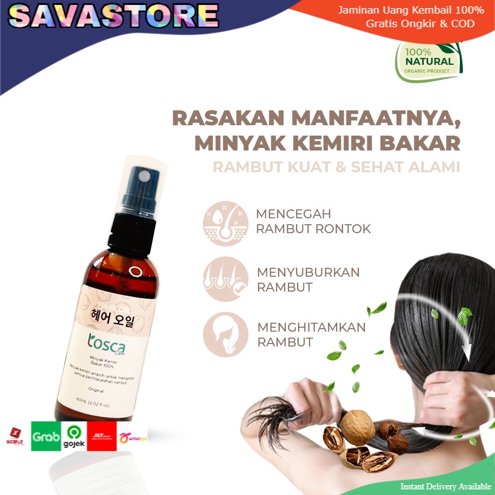 TOSCA HAIR OIL KEMIRI BAKAR RAMBUT KUAT SEHAT ALAMI 60ML