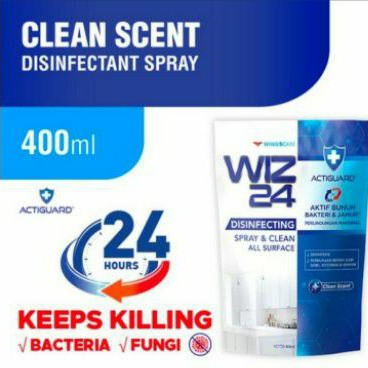 Wiz 24 Desinfektan 400ml Refill Pouch Disinfectant