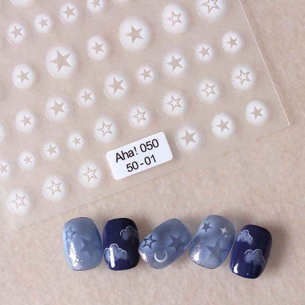 Mxbeauty Stiker Kuku Tembus Cinta Manis Hati Perekat Diri Bintang Berujung Lima Bintang Nail Decals