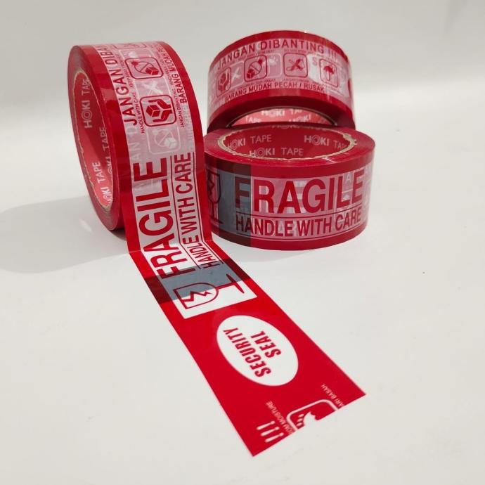 

1DUS=72ROLL FRAGILE MERAH 48MM X100YARD PROMO MURAH HOKI TAPE ---Termurah---