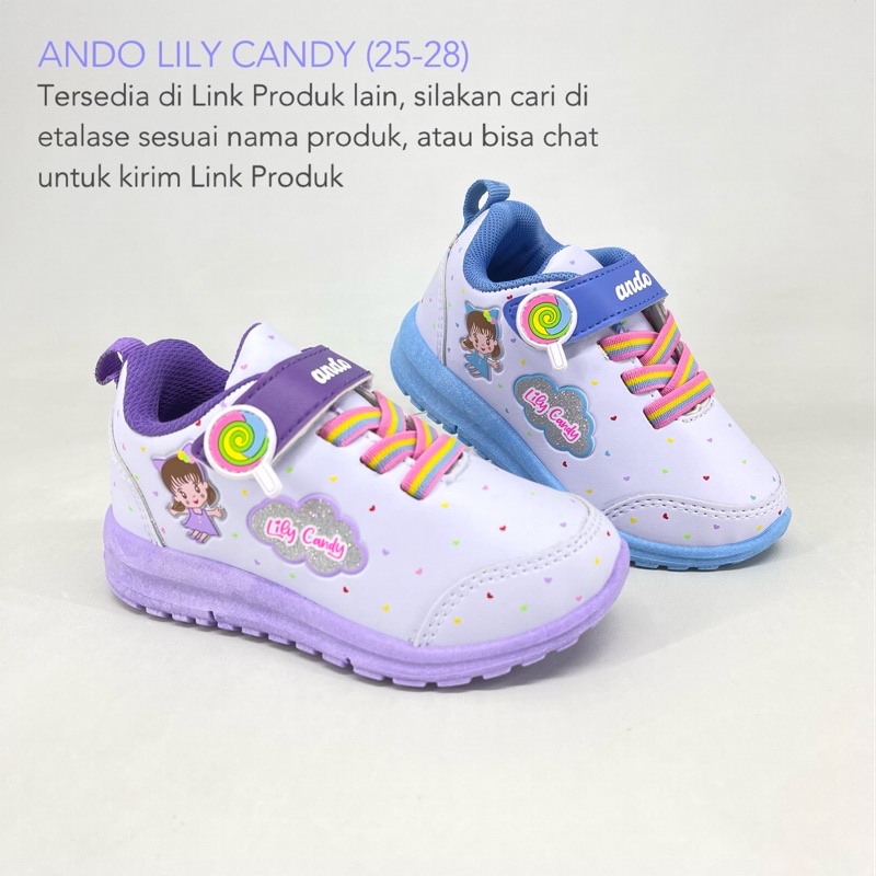 Sepatu Anak Kecil Balita Perempuan ANDO LILY FLY / LILY FLOWER / TINLEY / CUTE BUNNY (25-28)