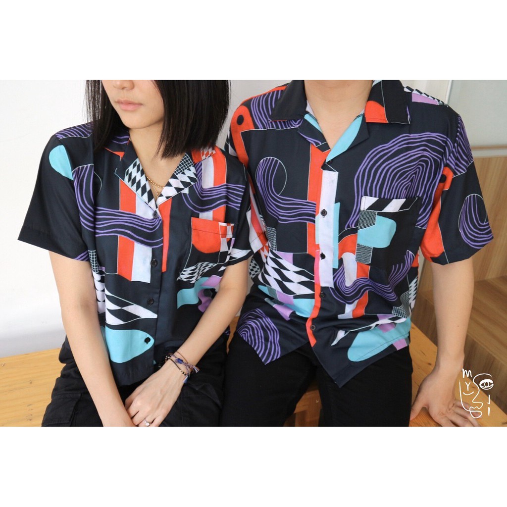 MYJI - Kemeja Motif Fullprint Pria Wanita Psychedelic - Igor Shirt