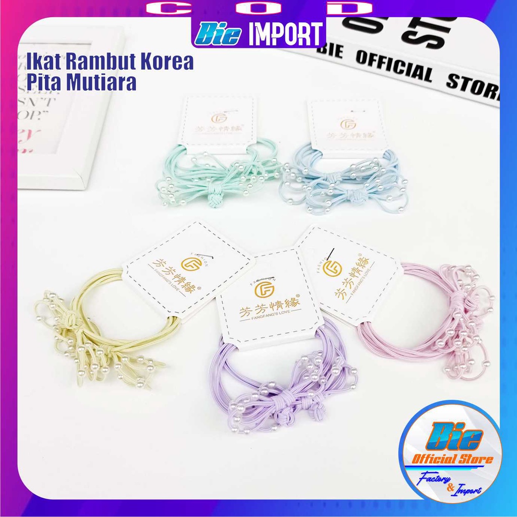 Ikat Rambut Korea Pastel Mutiara Simpul Impor Best Seller