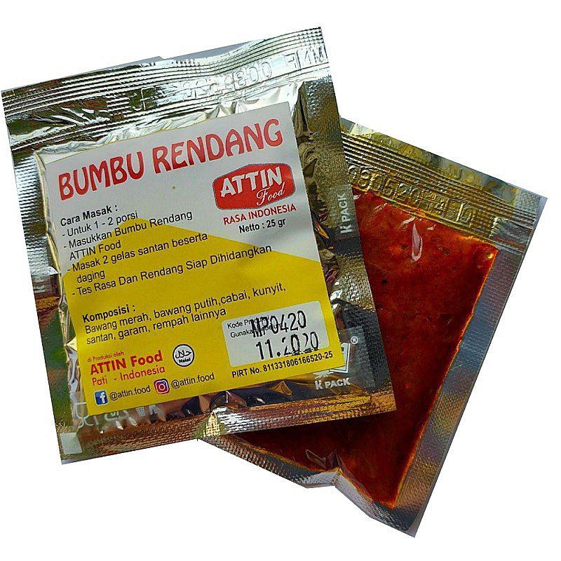 

Bumbu Instan Rendang siap masak, Non pengawet 25 gr