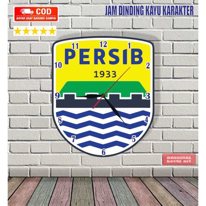 JAM DINDING PERSIB KAYU UNIK BESAR VINTAGE CUSTOM KADO ULANG TAHUN HIASAN RUMAH MURAH TERLARIS