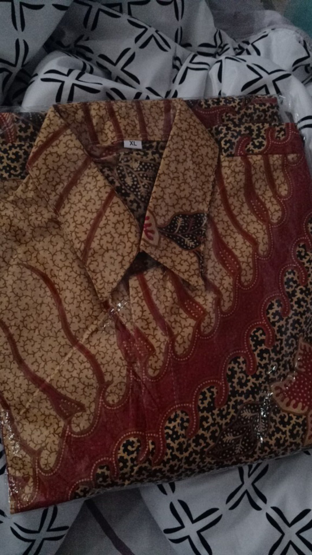 Kemeja Batik Pria Lengan Panjang Batik Size M L Xl Xxl  Bswart Hrb026 Kenongo Hem Panjang Padi