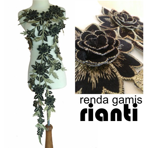 "G RIANTI" PASTI TERMURAH RENDA BORDIR KERAH GAMIS motif ...