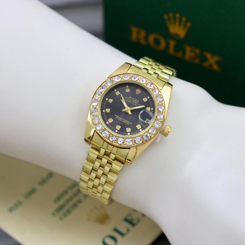 PROMO Jam Tangan Wanita Anti Air/Jam Tangan Rantai Rolex Tanggal Free Bok TERMURAH