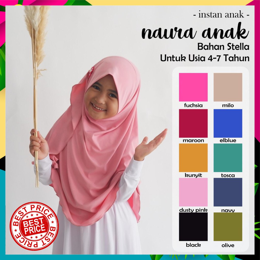 JILBAB ANAK KERUDUNG ANAK HIJAB ANAK NAURA