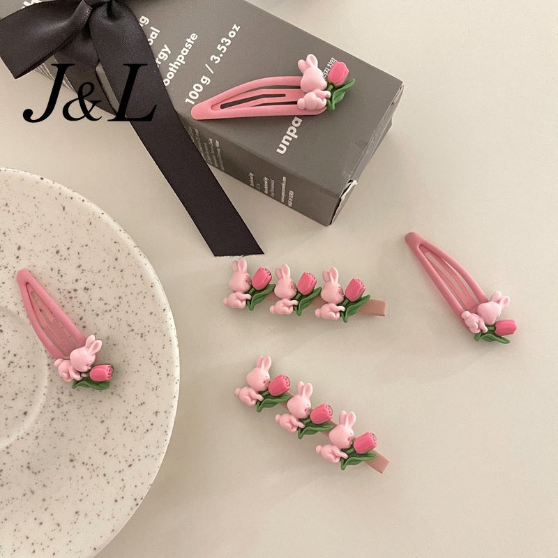 Trendy Popular Women Accessories Plastic Flower Rabbit Hair Clip