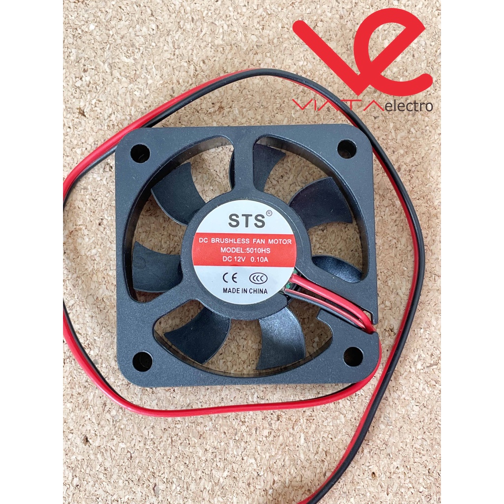 FAN DC 12V 5cm BRUSHLESS FAN KIPAS DC 5x5cm TEBAL COOLING EXHAUST 5cm KIPAS PENDINGIN 50mm 5 x 5cm 0.10A