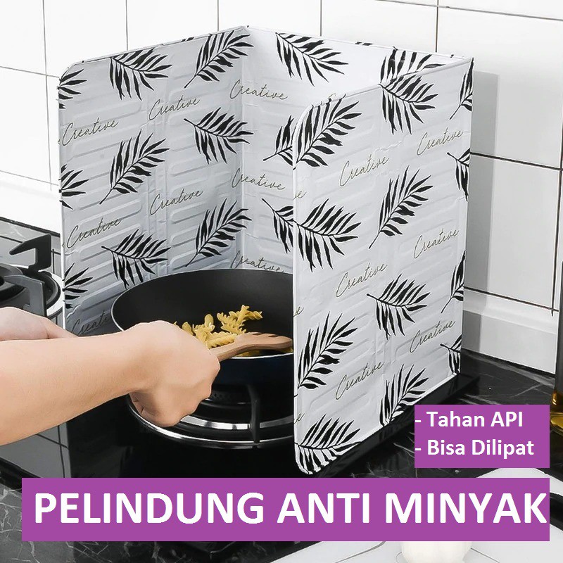 Pelindung Anti Cipratan Minyak Oil Splash Guard Screens Aluminium Foil Plate - A01 - Black