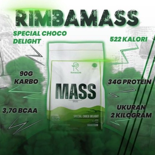 Rimba Mass 2 Kg Gainer Rimbalife Rimba Life Weight Gain BPOM Halal Mui 4.4 Lbs 2000 Gram Penambah Berat Badan