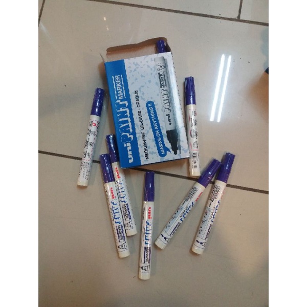 

spidol permanent paint marker uni blue