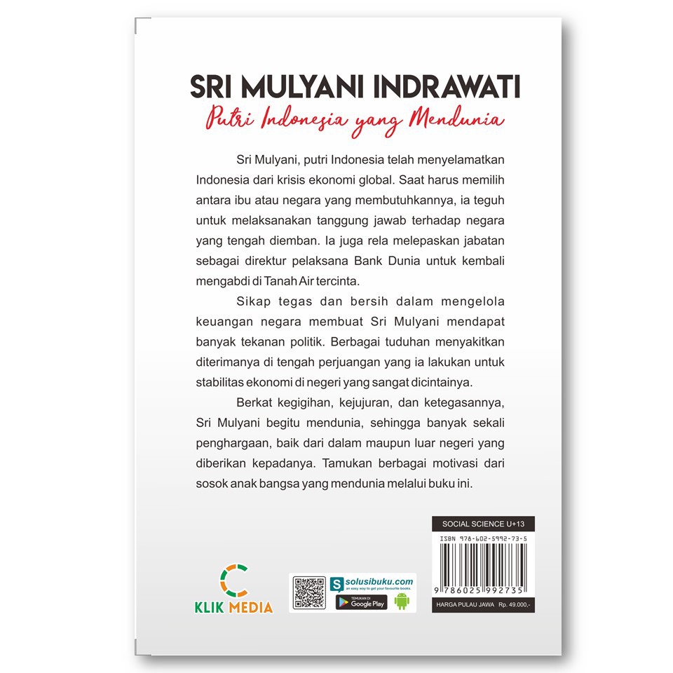 BUKU TOKOH - Sri Mulyani Indrawati: Putri Indonesia yang Mendunia-2