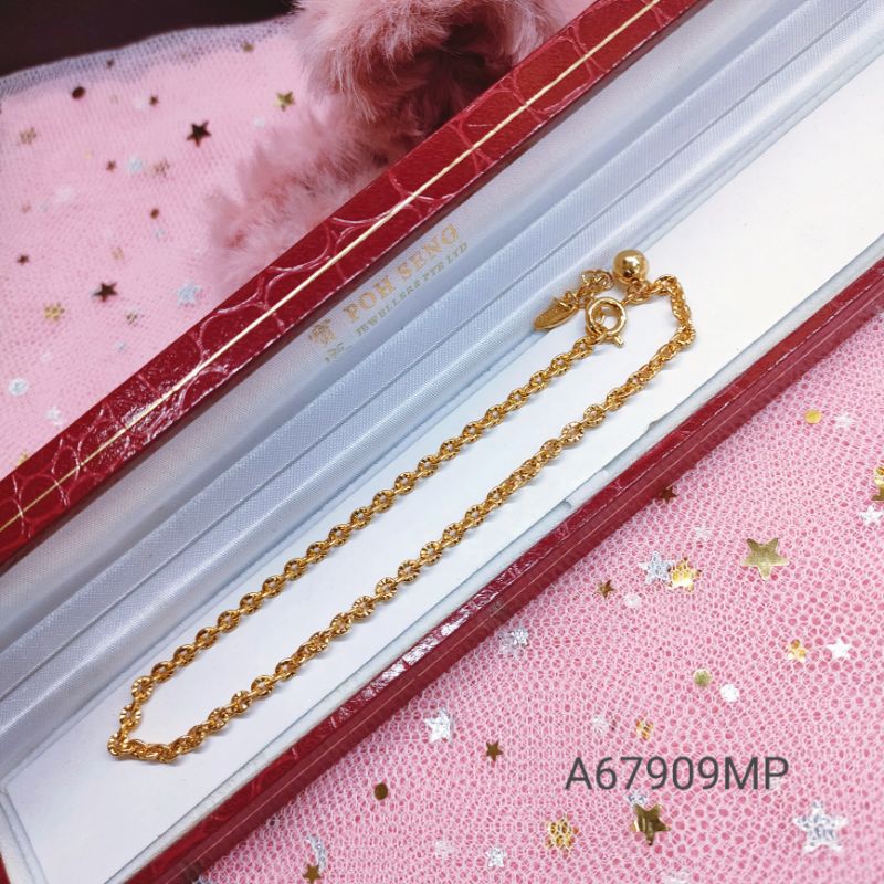 Gelang Kaki Titanium Anti Karat Lapis Emas JewelryA67909