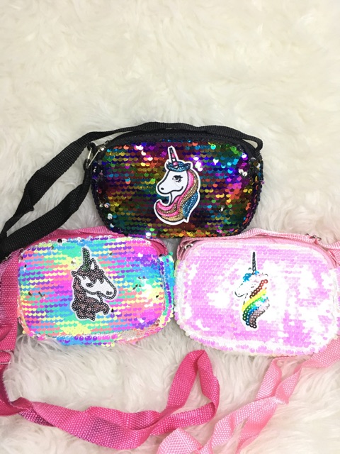 TB10 Tas Bulu Slempang Sequin Korea Unicorn/HK 15x3x10cm