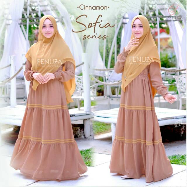 SOFIA DRESS FENUZA-GAMIS FENUZA-DRESS MUSLIMAH-GAMIS PULKADOT-FASHION
