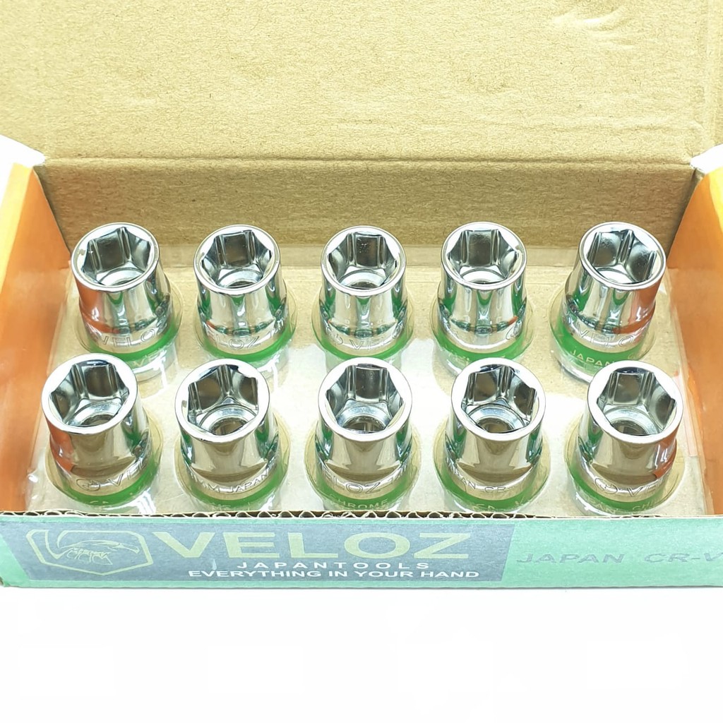 Veloz Premium 14mm Kunci Mata Sok Sock Socket 14mm 6PT 1/2&quot; Chrome Vanadium Steel