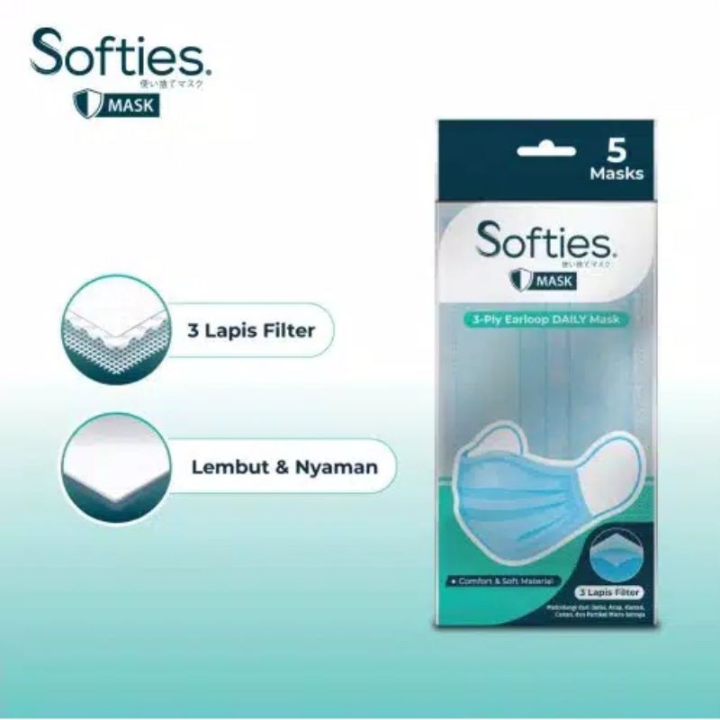 Softies masker dewasa daily pack isi 5 pcs