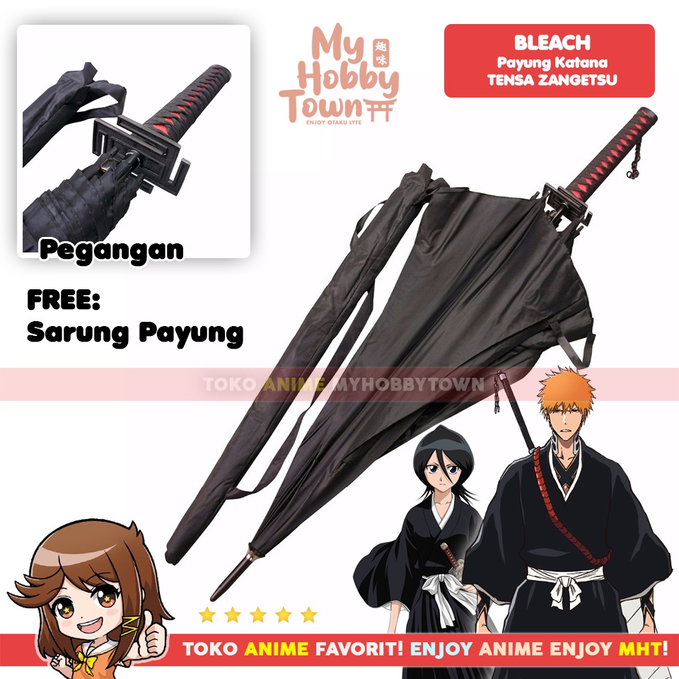 Payung Anime Pedang Katana Bleach Tensa Zangetsu Bankai Kurosaki Ichigo