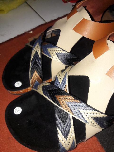 Sandal Tali Yuan Gradasi Coklat Mix Tali