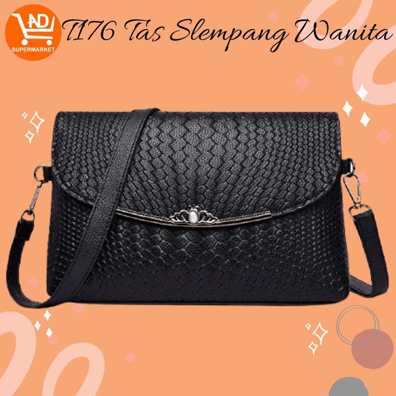 AND COD T176 TAS SELEMPANG WANITA Sling Bag Slempang Murah Bahan Import Grosir COD Clutch Shoulder Hits