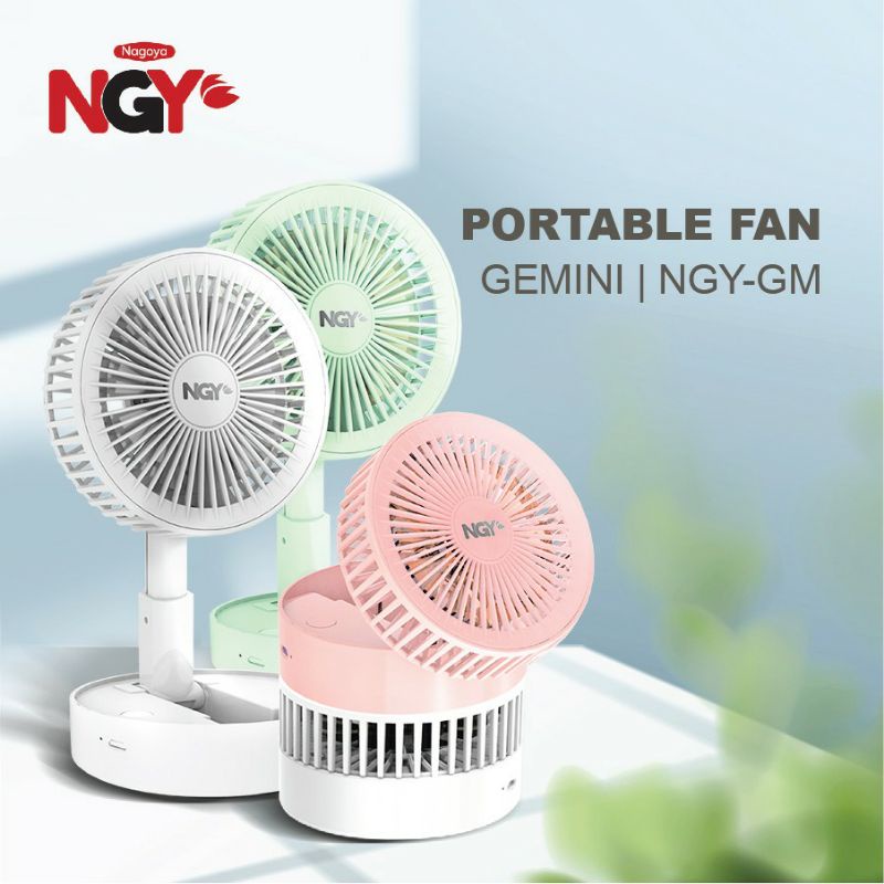 Nagoya Gemini Kipas Angin Portable USB Rechargeable Mini Desk Fan