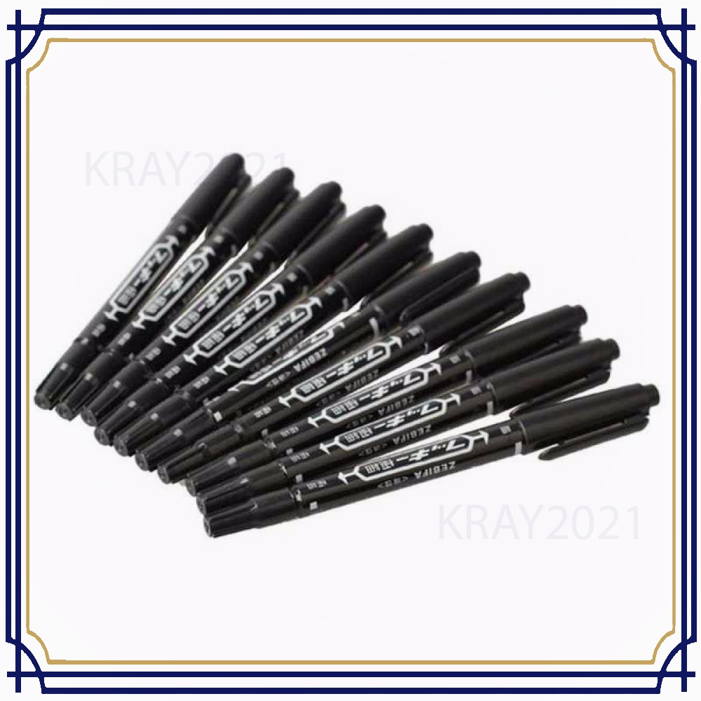 Spidol Permanen Dual Head Marker Waterproof 10 PCS AK171