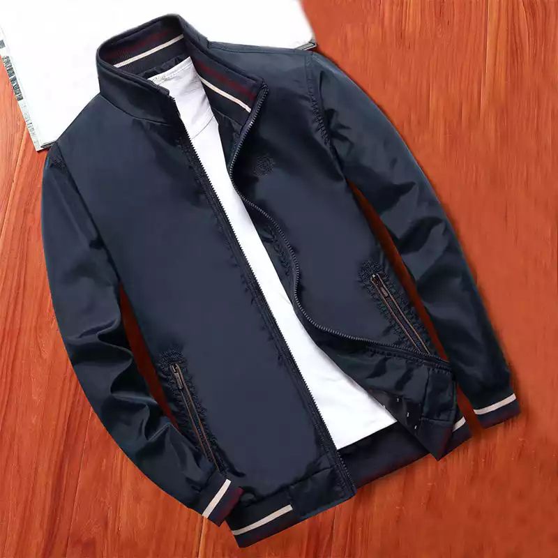 jaket katun pria krah rib/jaket bisbol jaket santey/jaket motor