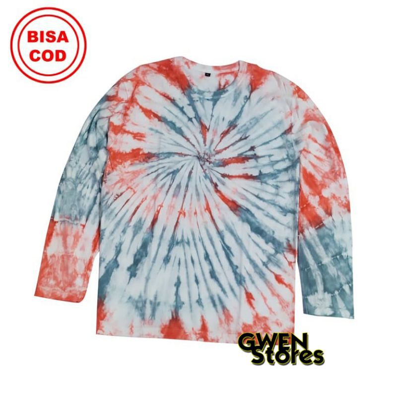 Kaos Tie Dye Lengan Panjang T shirt Tye Dye Longsleeve Kaos Wanita Tie dye Kaos Tiedye Pria