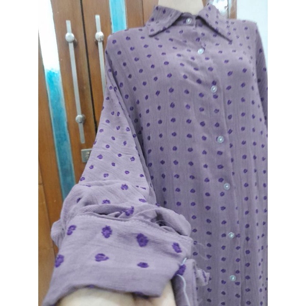 Gamis crinkle linen ruby premium Impor ld bebas kecil - jumbo