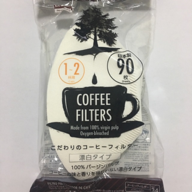 

90 Pcs White Coffee Filter Saringan Kopi Daiso Jepang 1-2 Cups