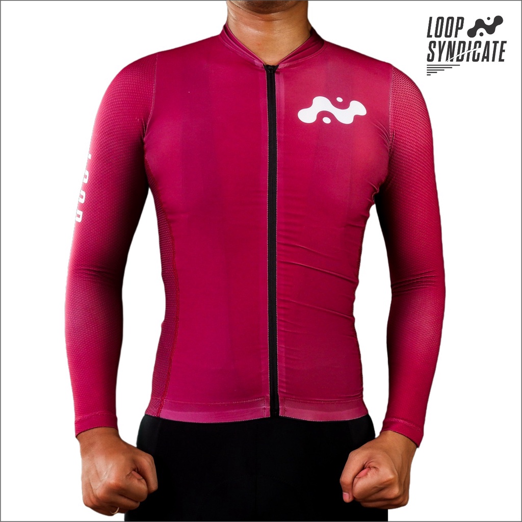 JERSEY ROADBIKE LONG SLEEVE / LENGAN PANJANG INFINITY MAROON SERIES bukan sub monton rapha pns