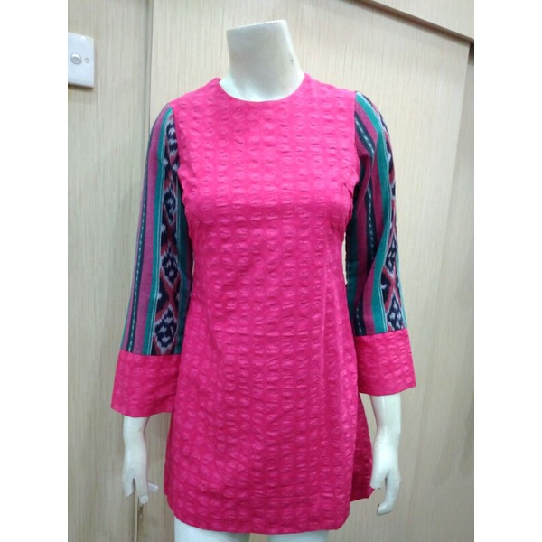 Blus Kombinasi Tenun