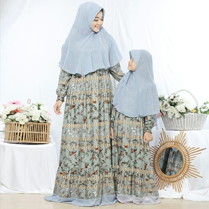 Gamis Terbaru Lebaran 2021 2022 Kekinian Wanita Murah Syari Gamis Syar'i G8R6 Couple Mom Kid Cp Sari
