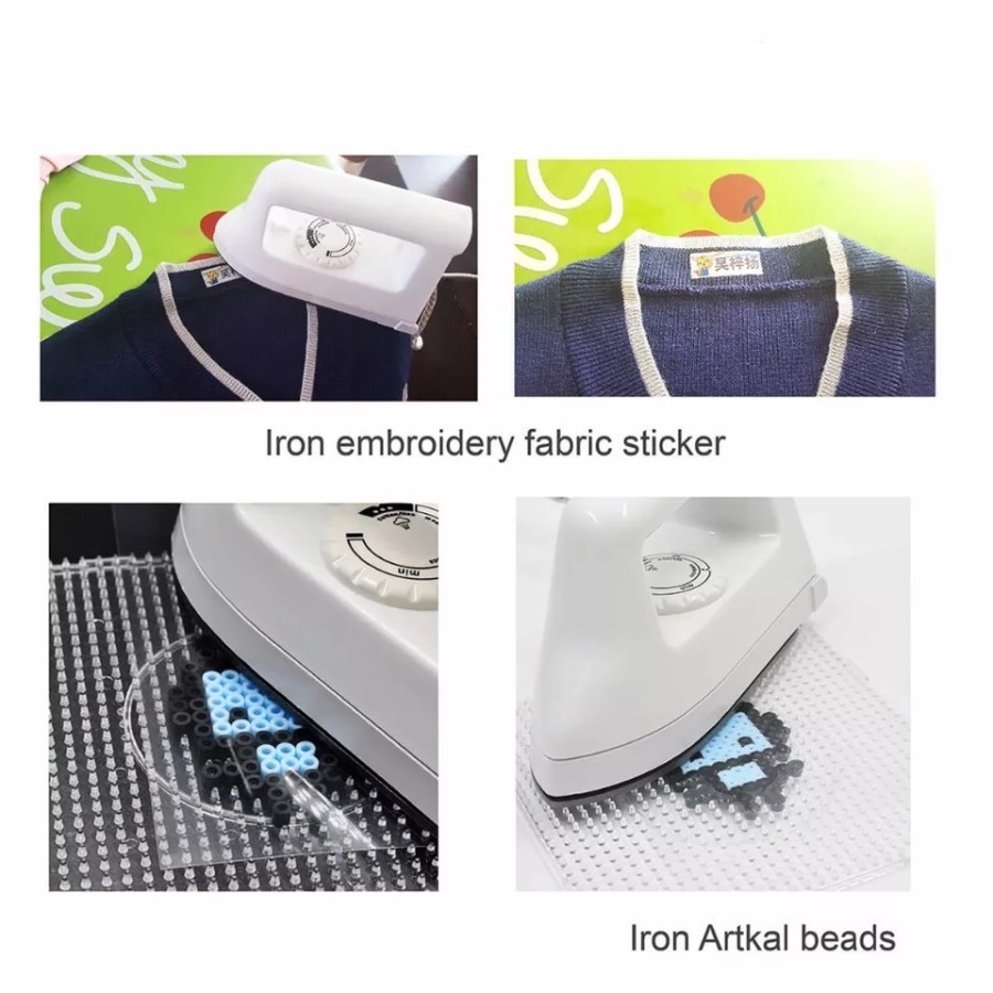 Setrika Mini Iron Putih Murah Improt Ironing Beads Baju Gosokan